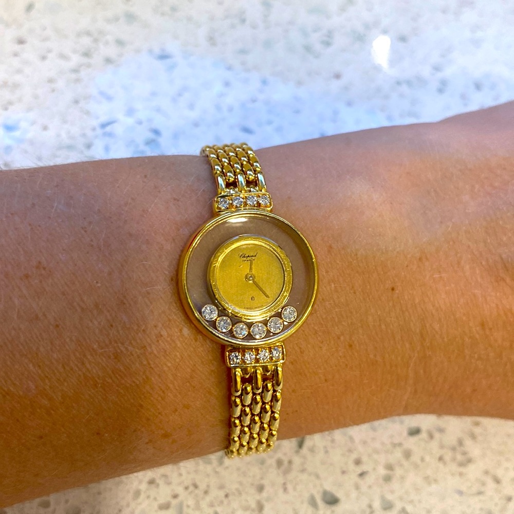 Chopard happy diamonds 18K gold watch